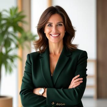 Arhitect Maria Ionescu, zâmbind într-un șantier modern.