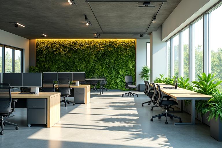 Birou modern cu design acustic și zone de relaxare în Cluj