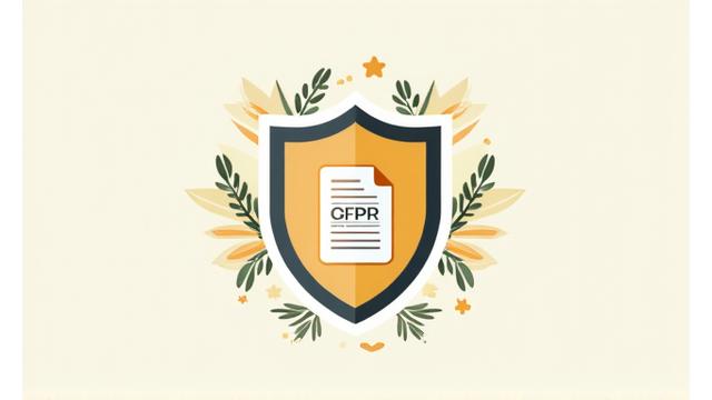 Pictogramă reprezentând legislația GDPR și protecția datelor într-un stil curat, biophilic